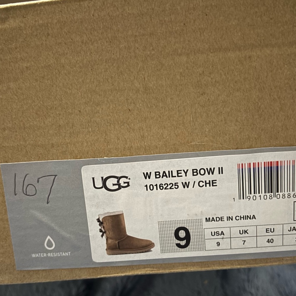 NEW UGG Women's Brown Sheepskin Winter Boots Bailey Bow 2 - Picture 4 of 4